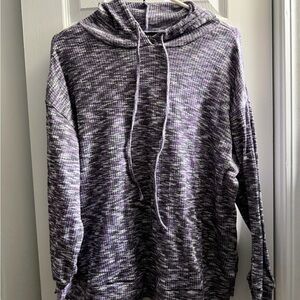 Lane Bryant Hooded Knit Sweater Purple Gray Size 14/16 Plus Size